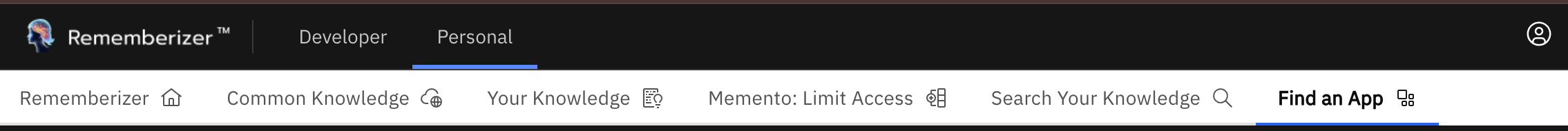 Navigationsleiste, die die App-Verzeichnis-Seite durchsucht