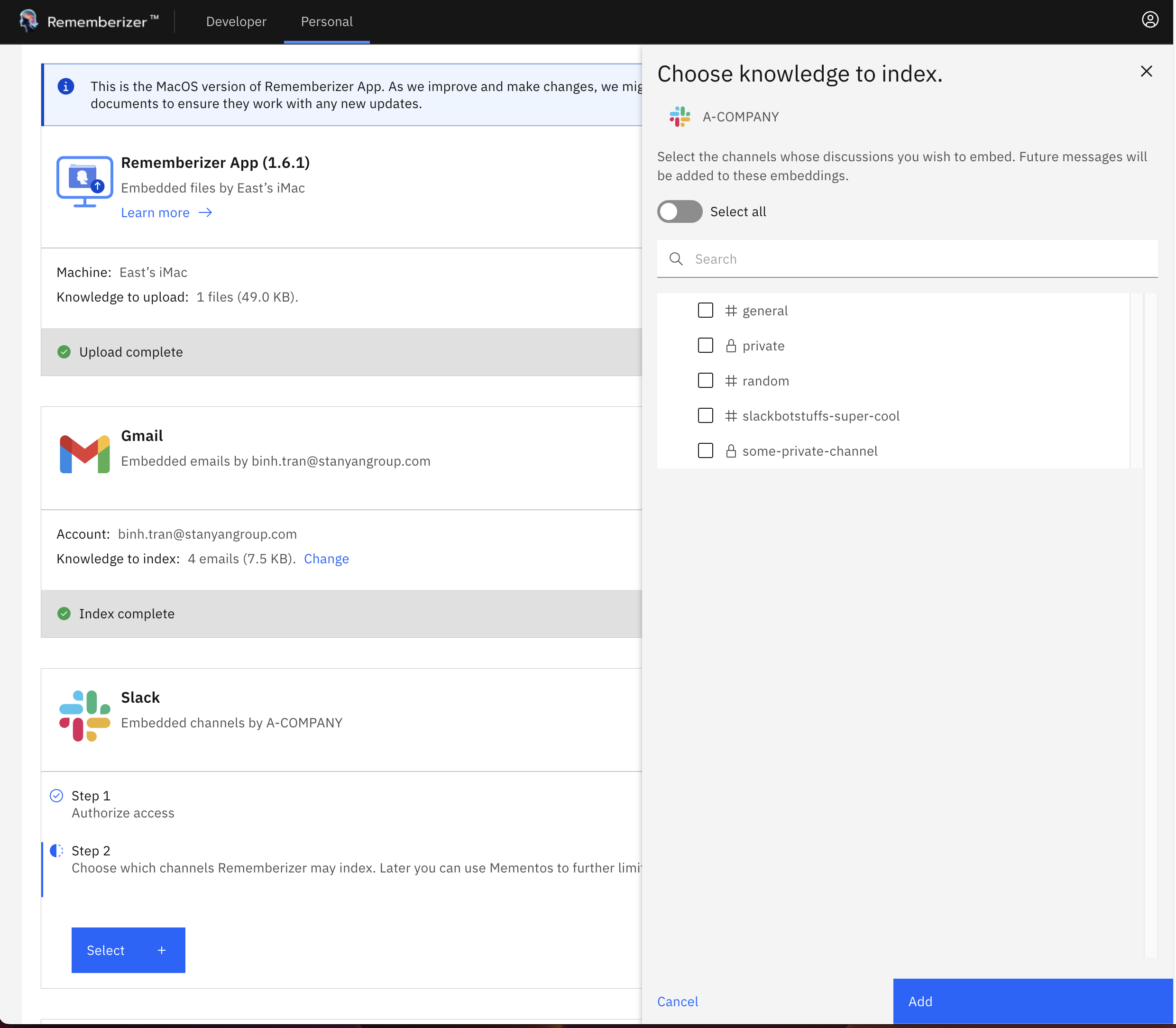 Ein UNTERNEHMEN wurde als Wissensquelle hinzugefügt