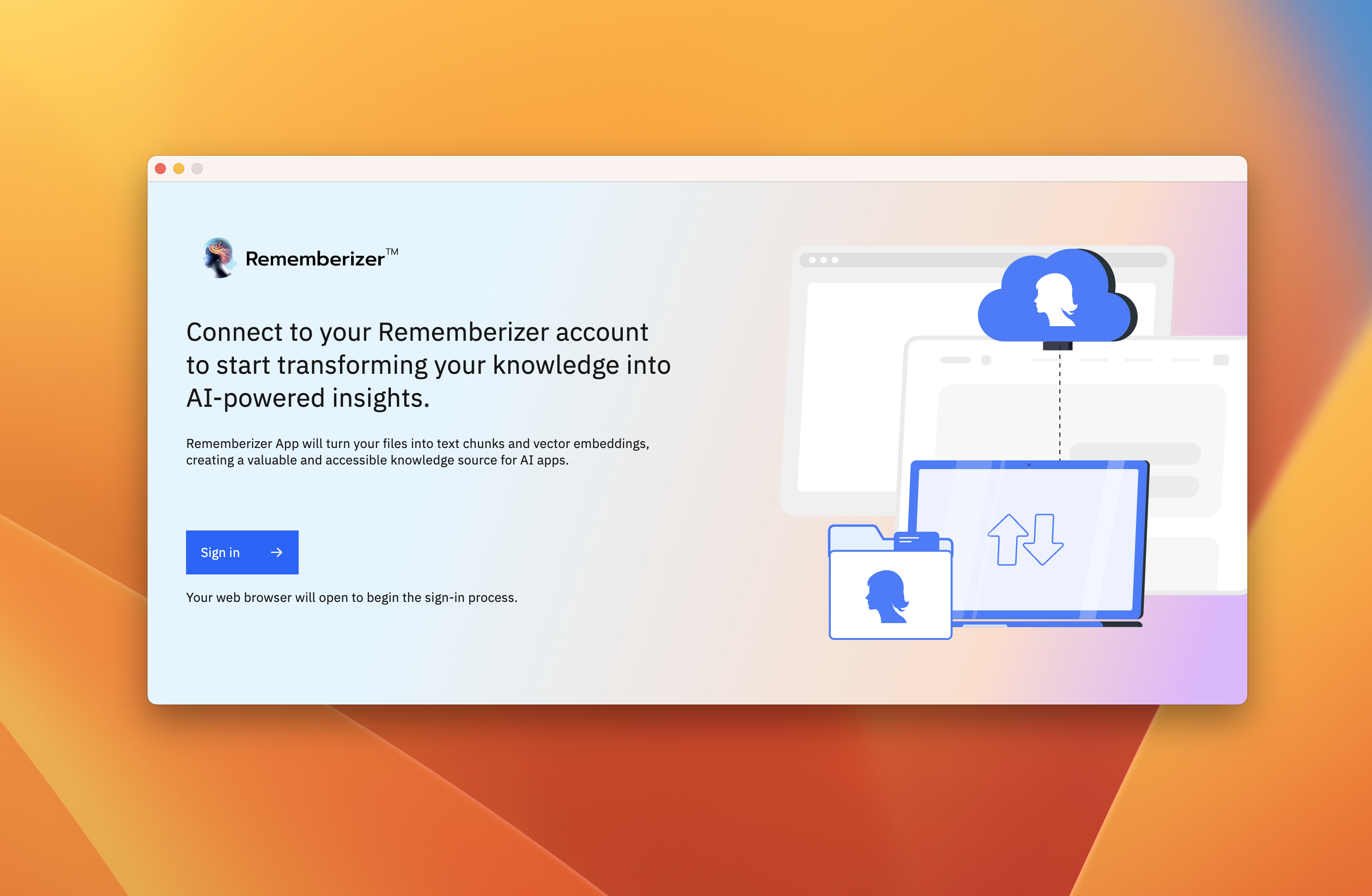 Rememberizer-App-Anmeldeseite
