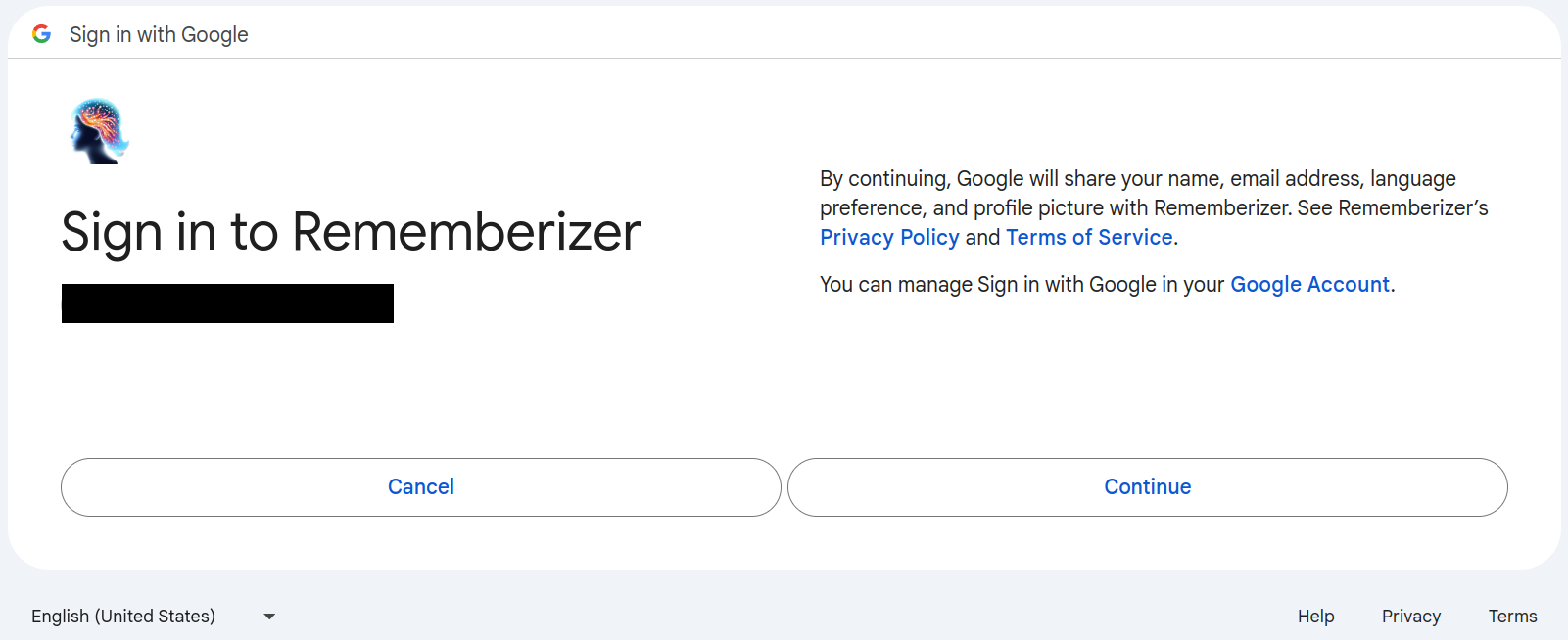 Google-App-Überprüfungsbildschirm