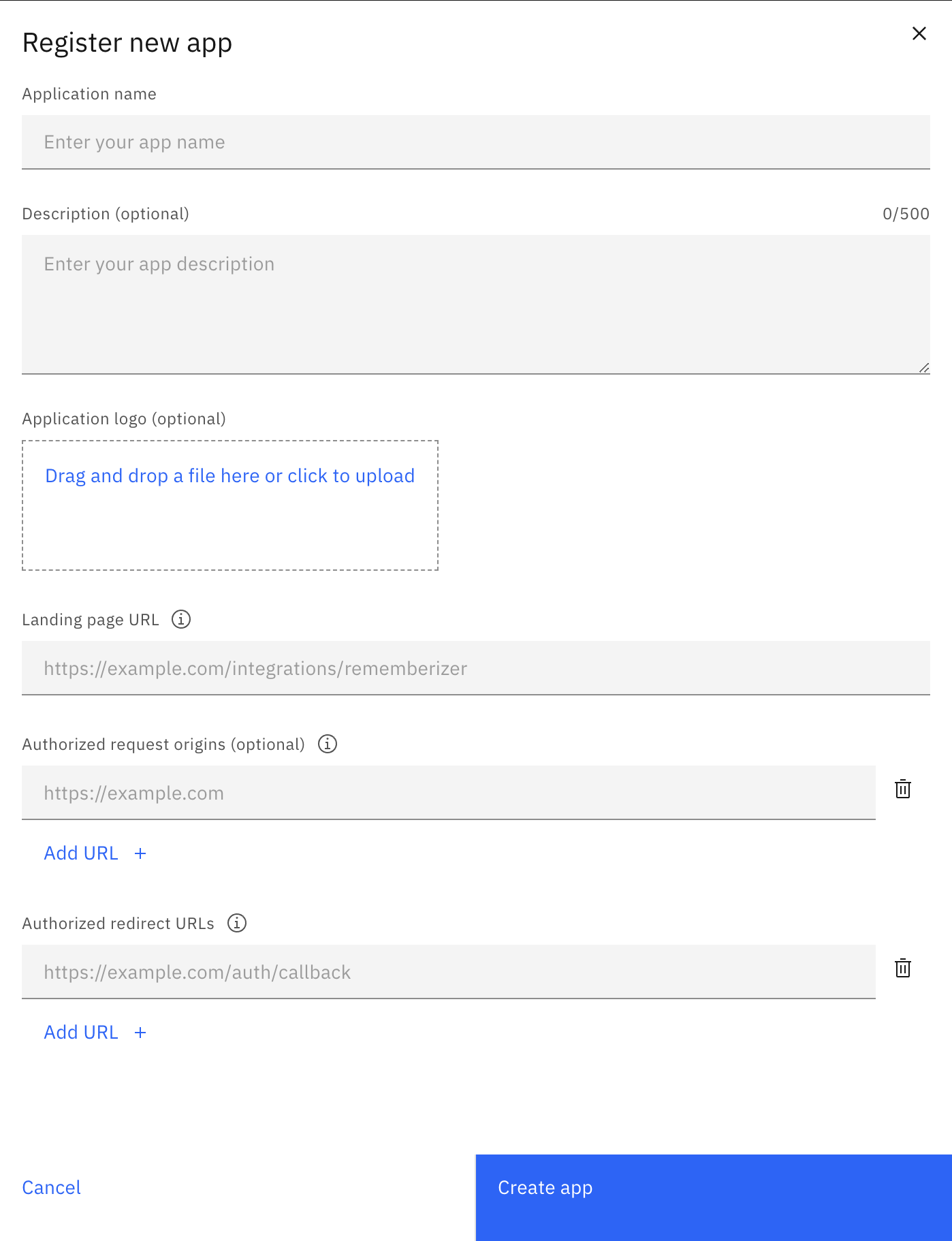 neue App registrieren