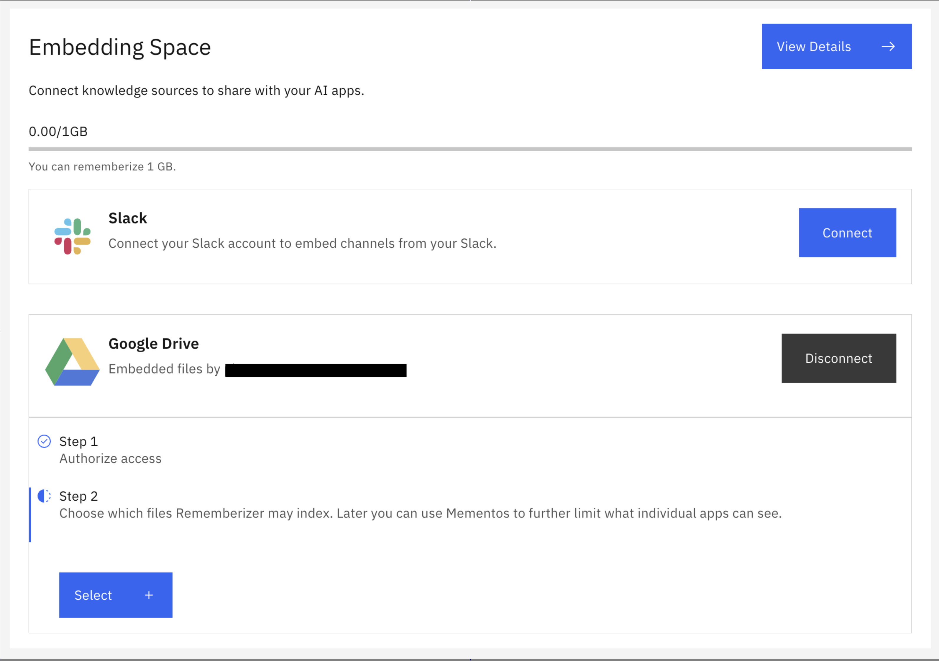 Google Drive Verbindungsbestätigung
