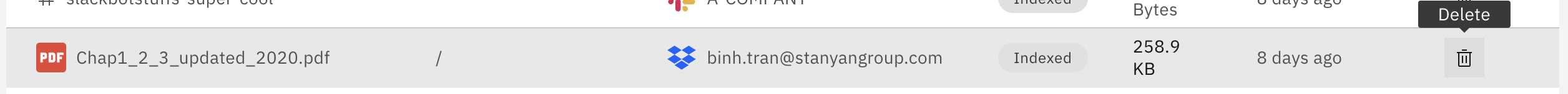 Datei mit Löschsymbol