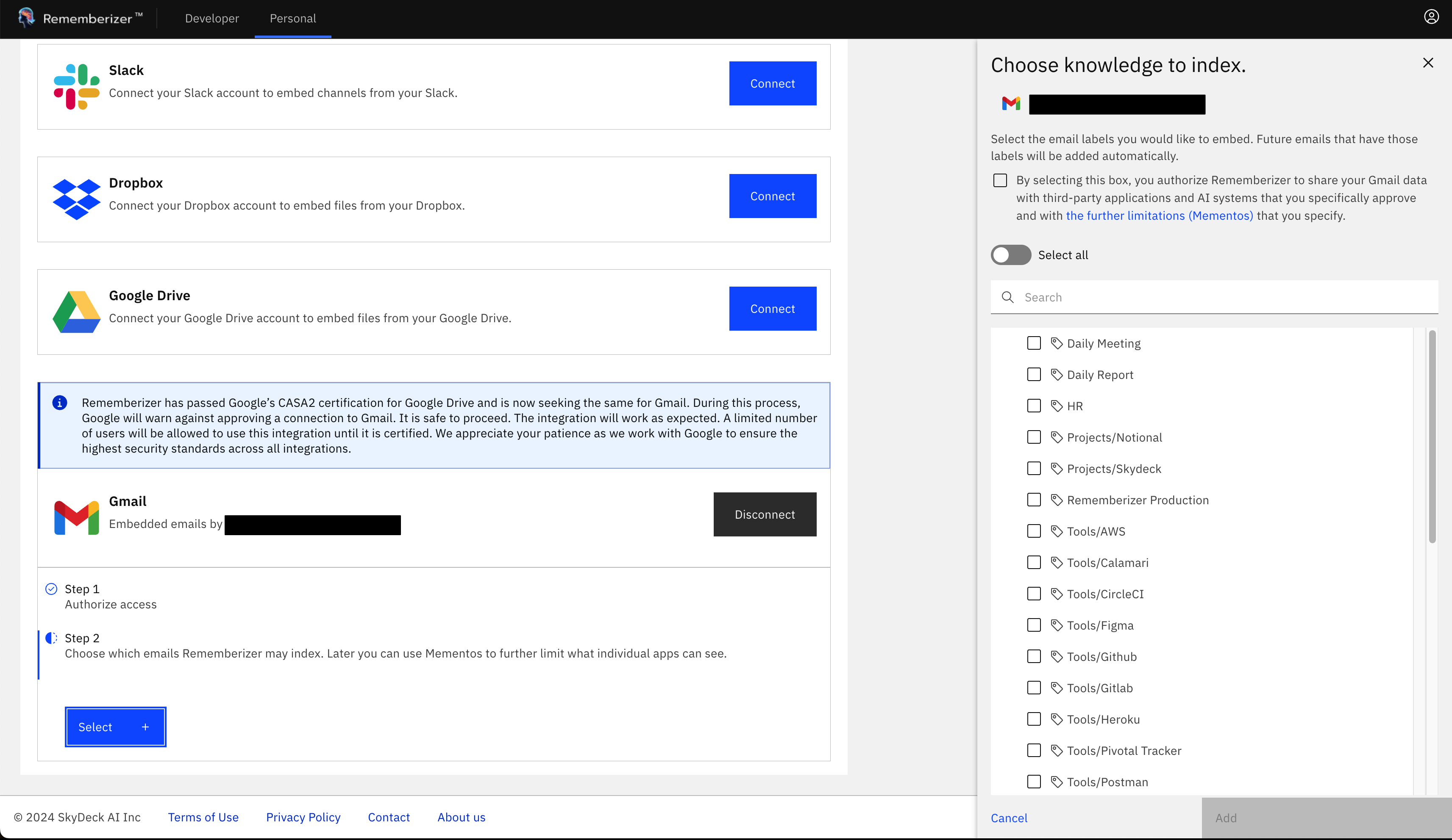 gmail Wissen auswählen