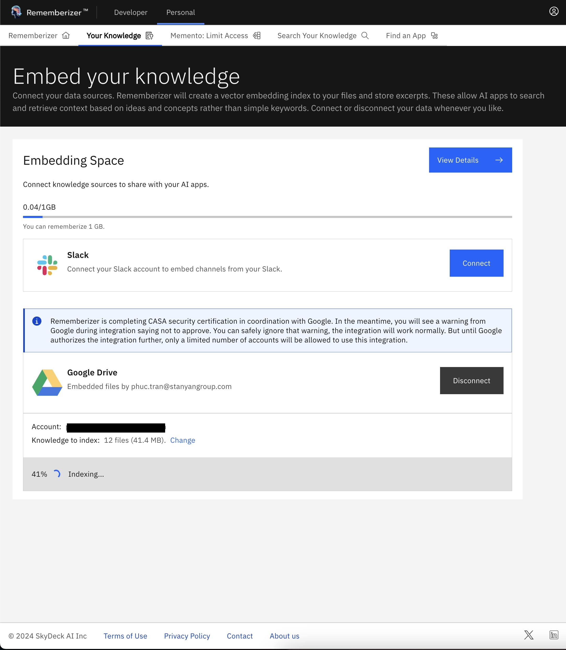 Indexierungsfortschritt