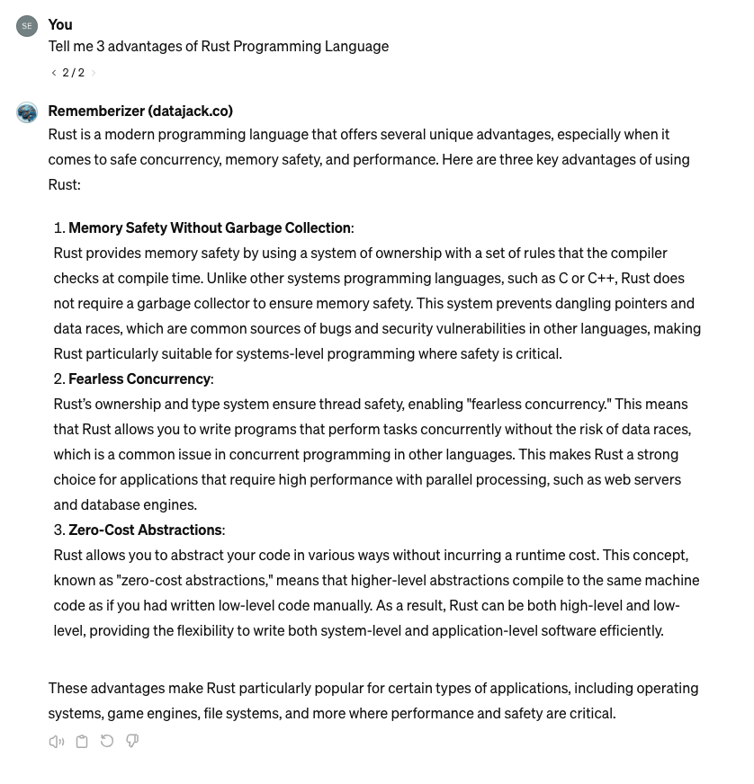 Interaktion mit Rememberizer GPT Apps