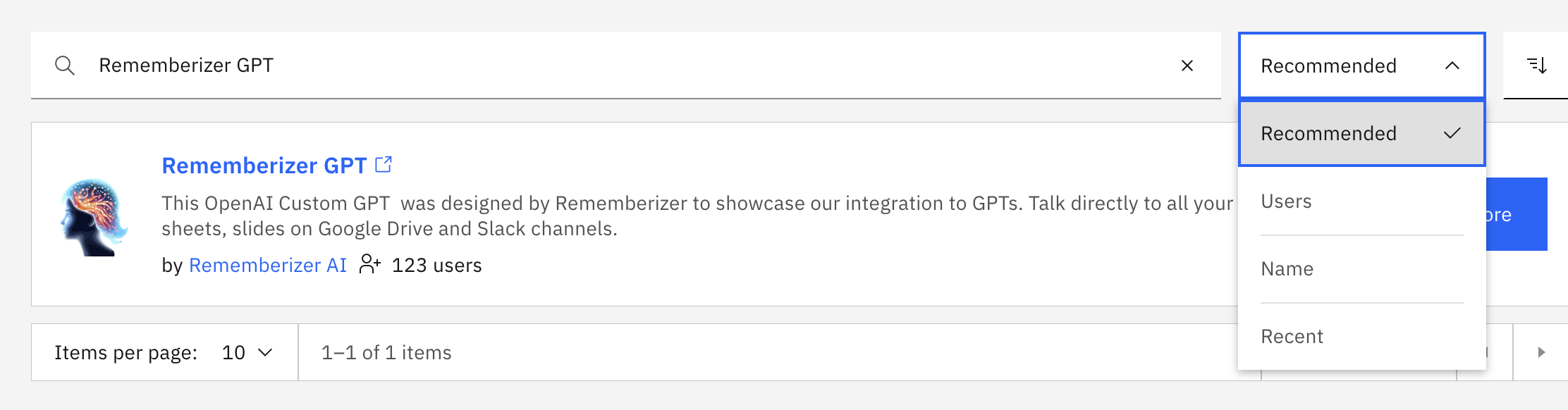 Suchleiste mit Filter- und Sortierordnungsbutton