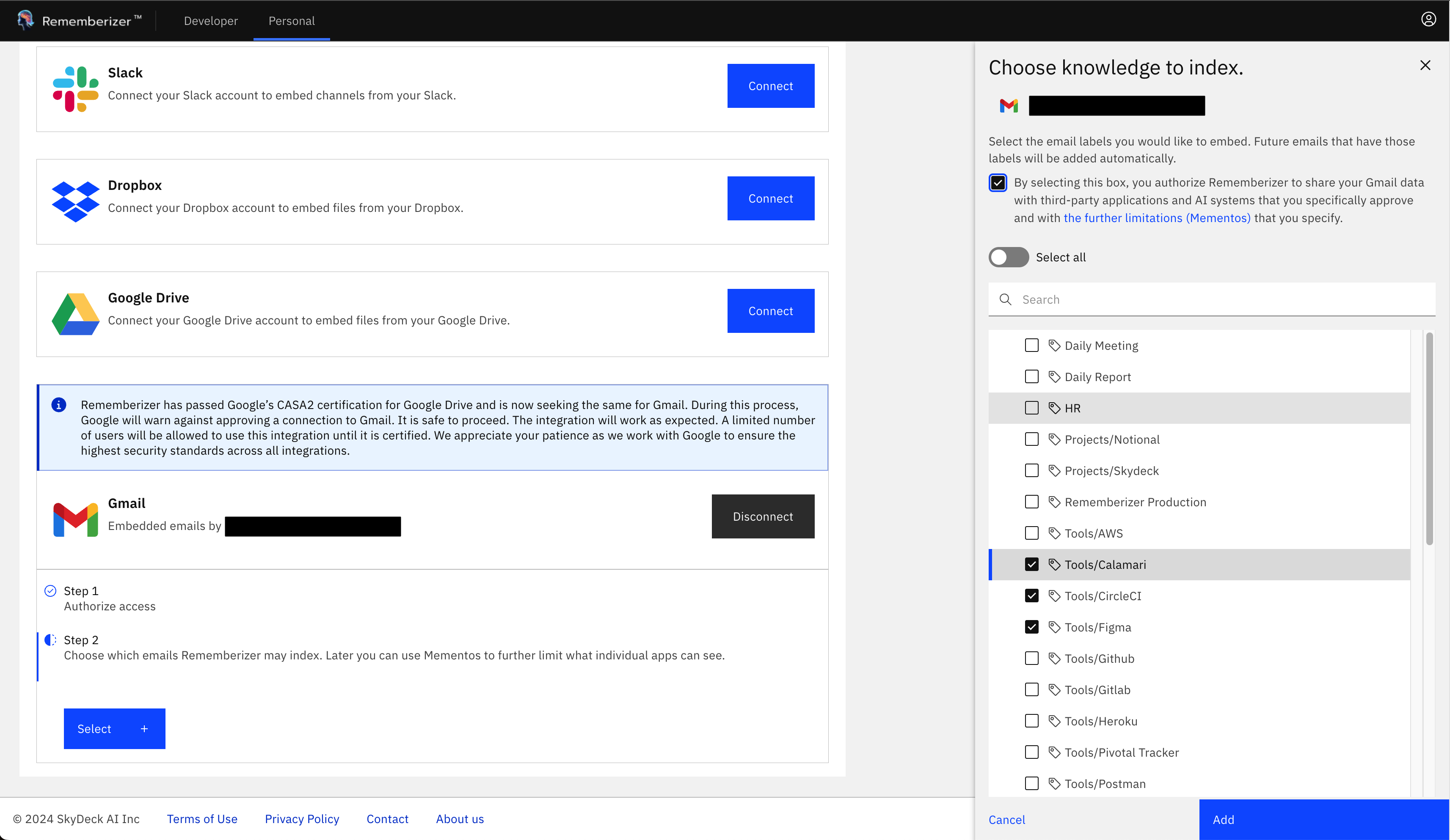 gmail Wissen auswählen Checkbox